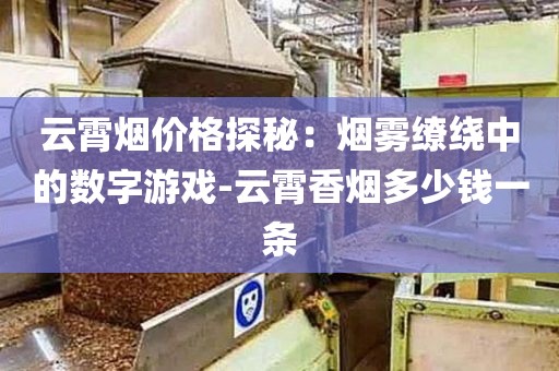 云霄烟价格探秘：烟雾缭绕中的数字游戏-云霄香烟多少钱一条