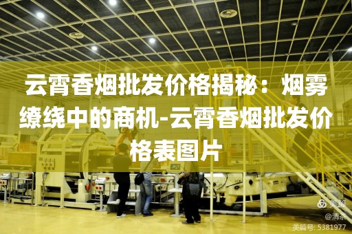 云霄香烟批发价格揭秘：烟雾缭绕中的商机-云霄香烟批发价格表图片