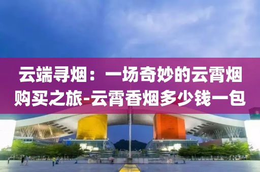 云端寻烟：一场奇妙的云霄烟购买之旅-云霄香烟多少钱一包