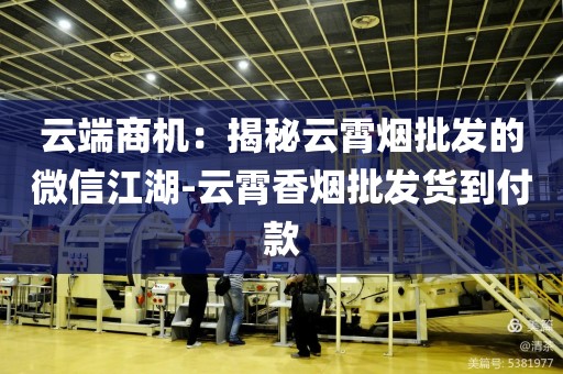 云端商机：揭秘云霄烟批发的微信江湖-云霄香烟批发货到付款