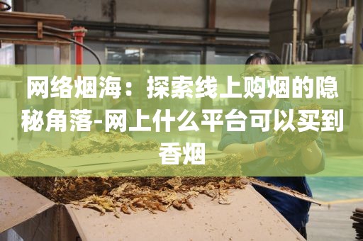 网络烟海：探索线上购烟的隐秘角落-网上什么平台可以买到香烟